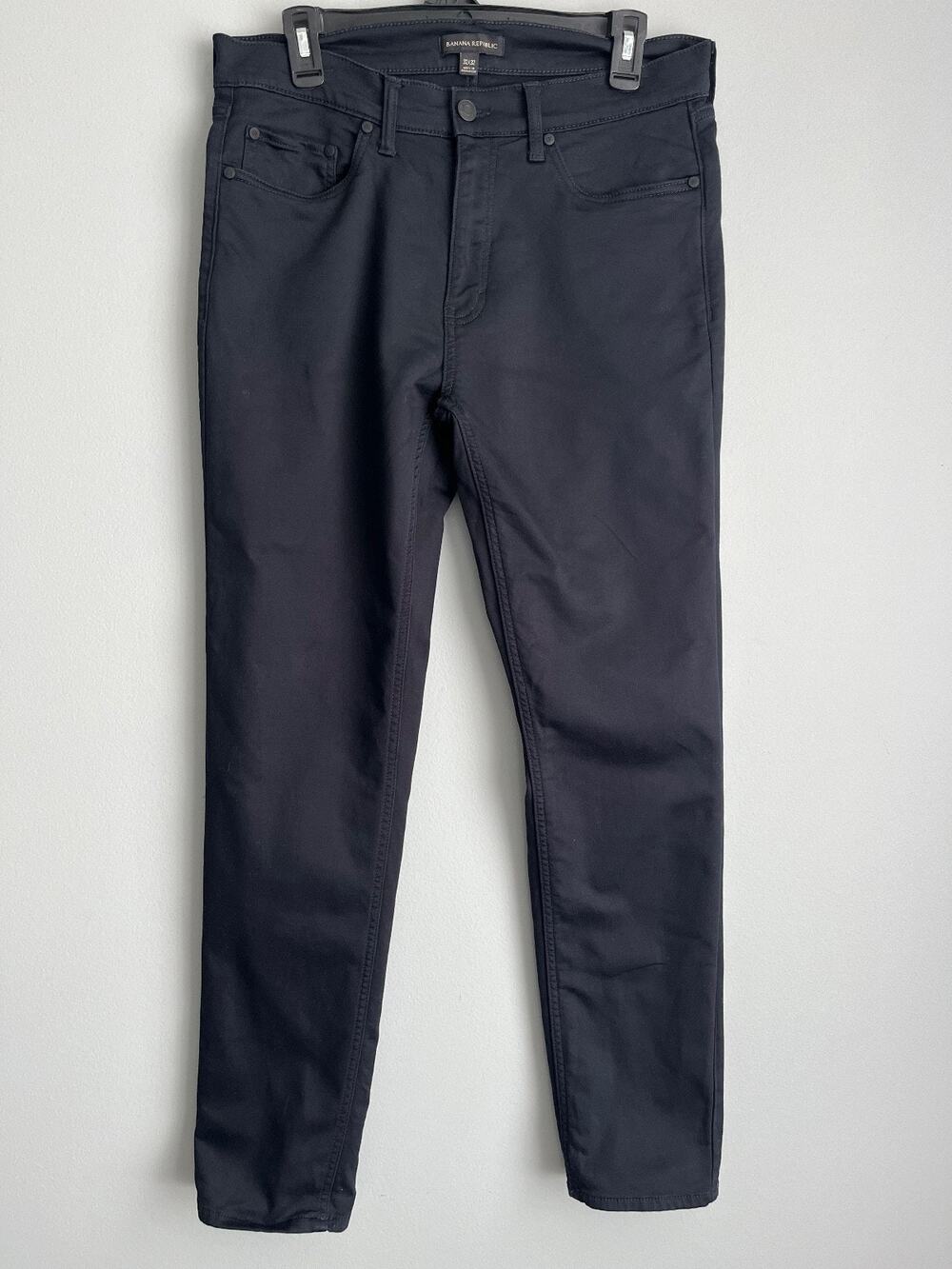 Banana Republic Men's 32x32 Black Jeans Cotton Straight Fit Denim Basics Minimal